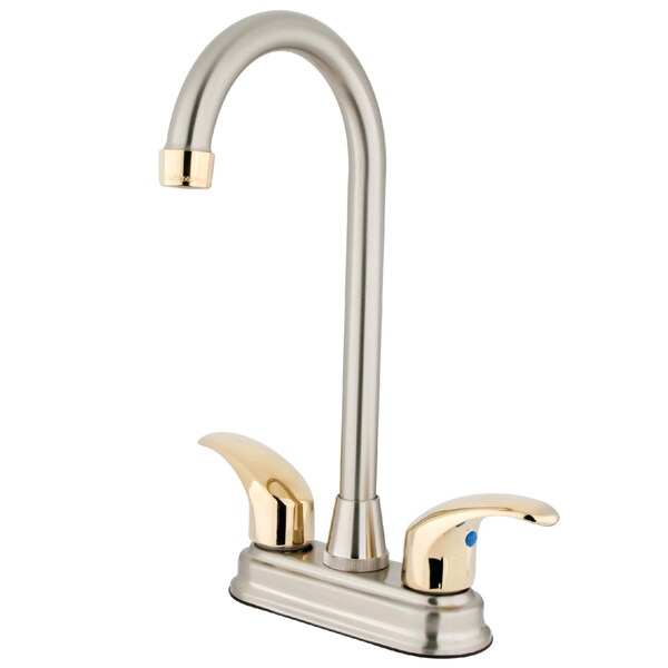 Legacy, 4" Centerset Bar Faucet, Brushed Nickel/Polished Brass